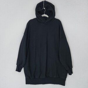 TKEES Sweater Womens 0/1 Black 0-4 Core Fleece Oversized Long Sweatshirt Hoodie